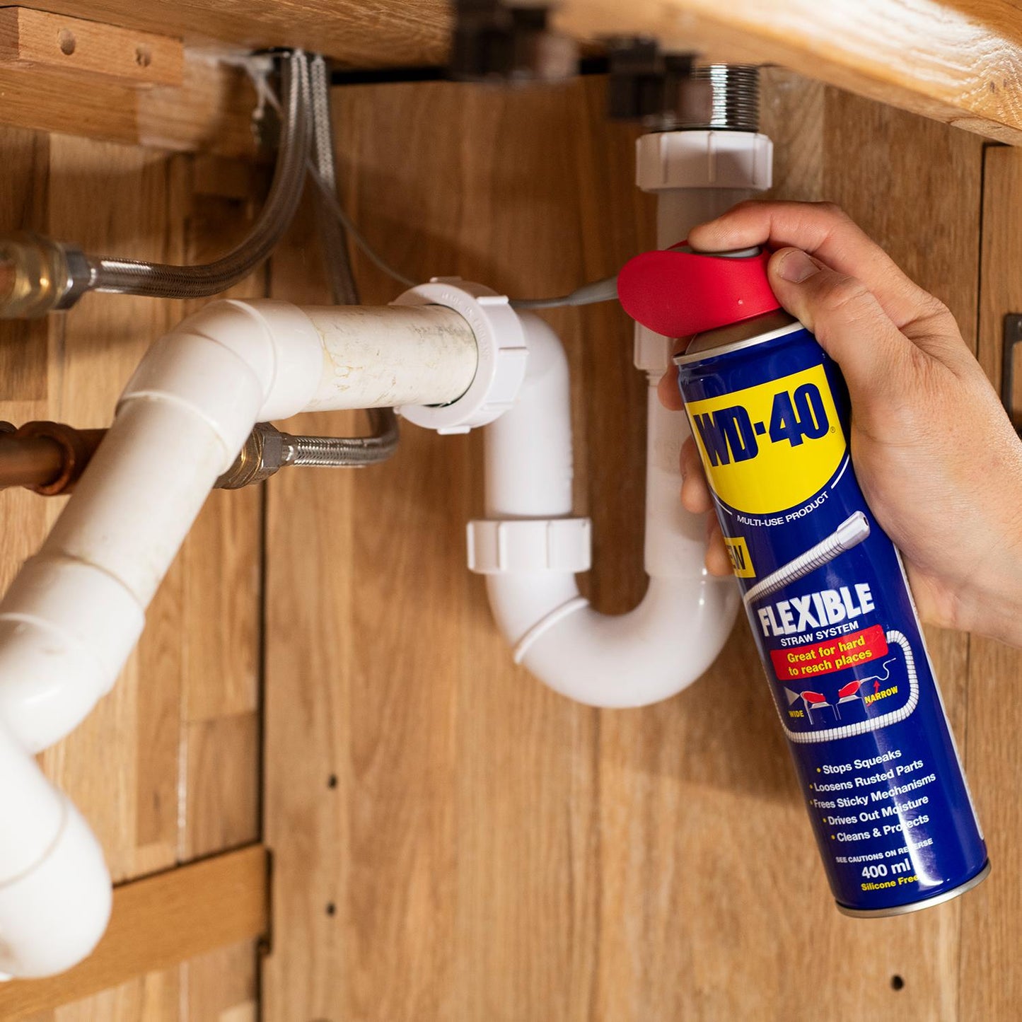 WD-40 Multi-Use Lubricant Flexible Straw 400ml, Twin Pack
