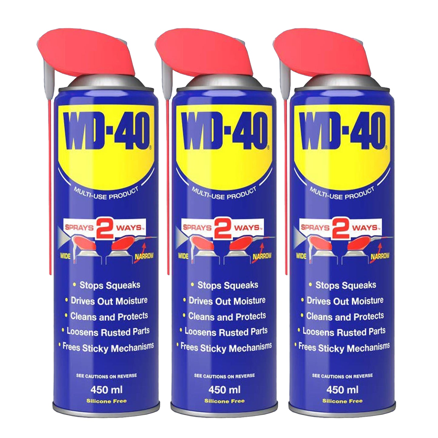 WD-40 Multi-Use Lubricant Smart Straw 450ml, Triple Pack