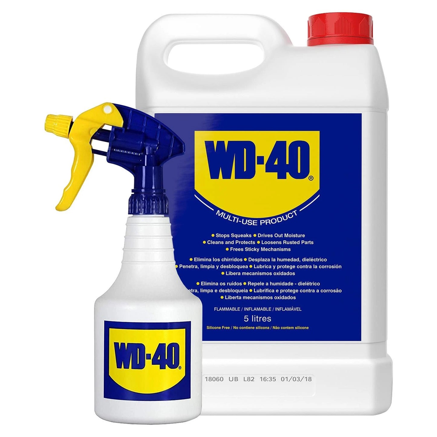 WD-40 Multi-Use Lubricant 5 Litre with Free Spray Applicator